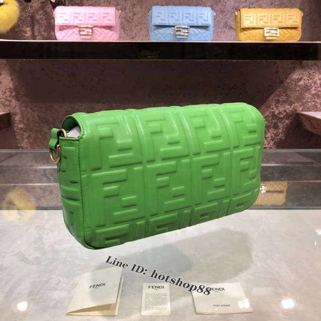 FENDI精品女包 芬迪BAGUETTE中號羊皮手袋 Fendi 0191M迷你肩背斜挎包 fdzg2542